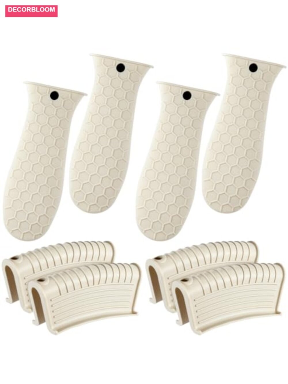 Silicone Cast Iron Handle Covers Set of 8 Heat Resistant Potholders Kitchen Tool